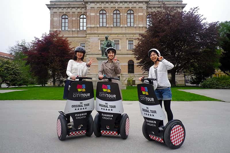 Zagreb tour - Zagreb all around tour - three girls on a segway in Zagreb Downtown